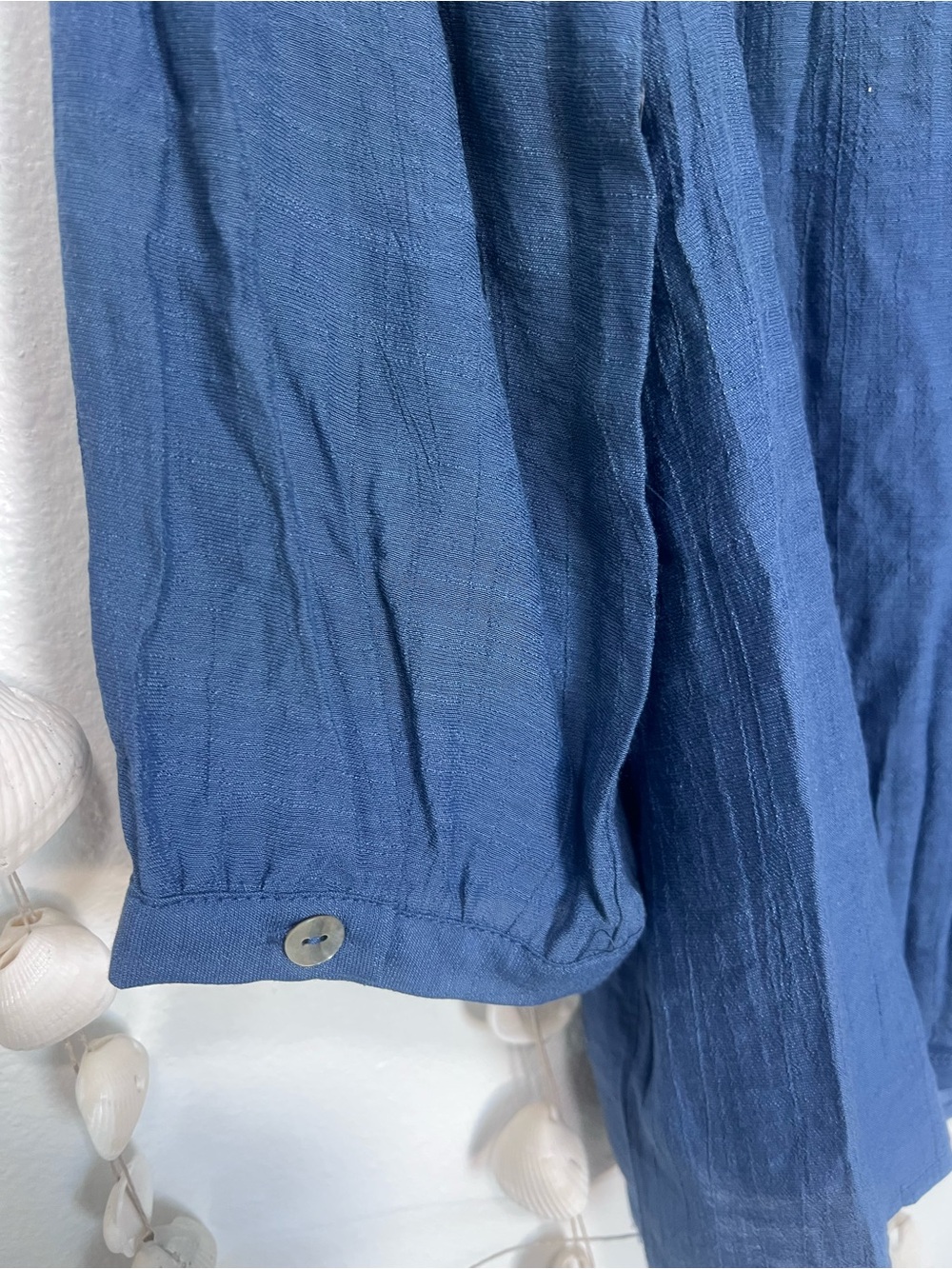 Harper 241 NWT Blue Lace Yoke Long Sleeve Blouse Petite XL - Picture 6 of 8